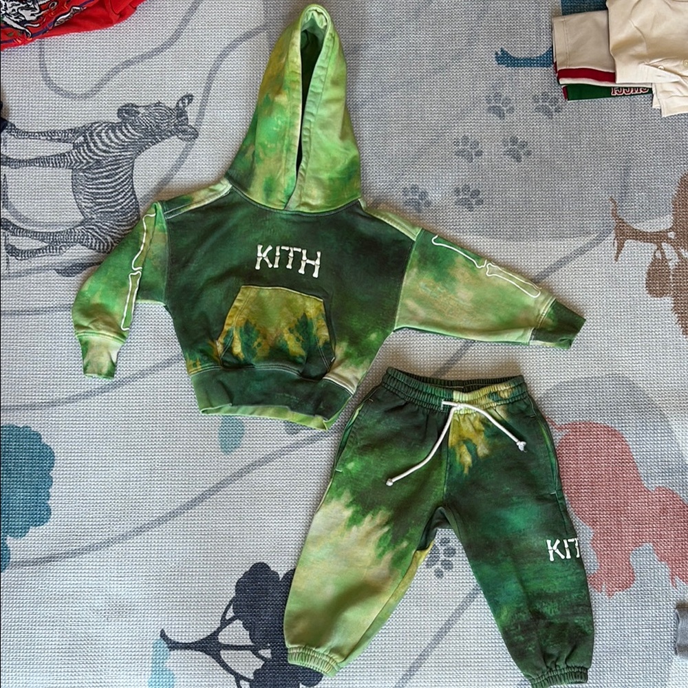 Kith Green Tie-Dye Hoodie and Joggers Set